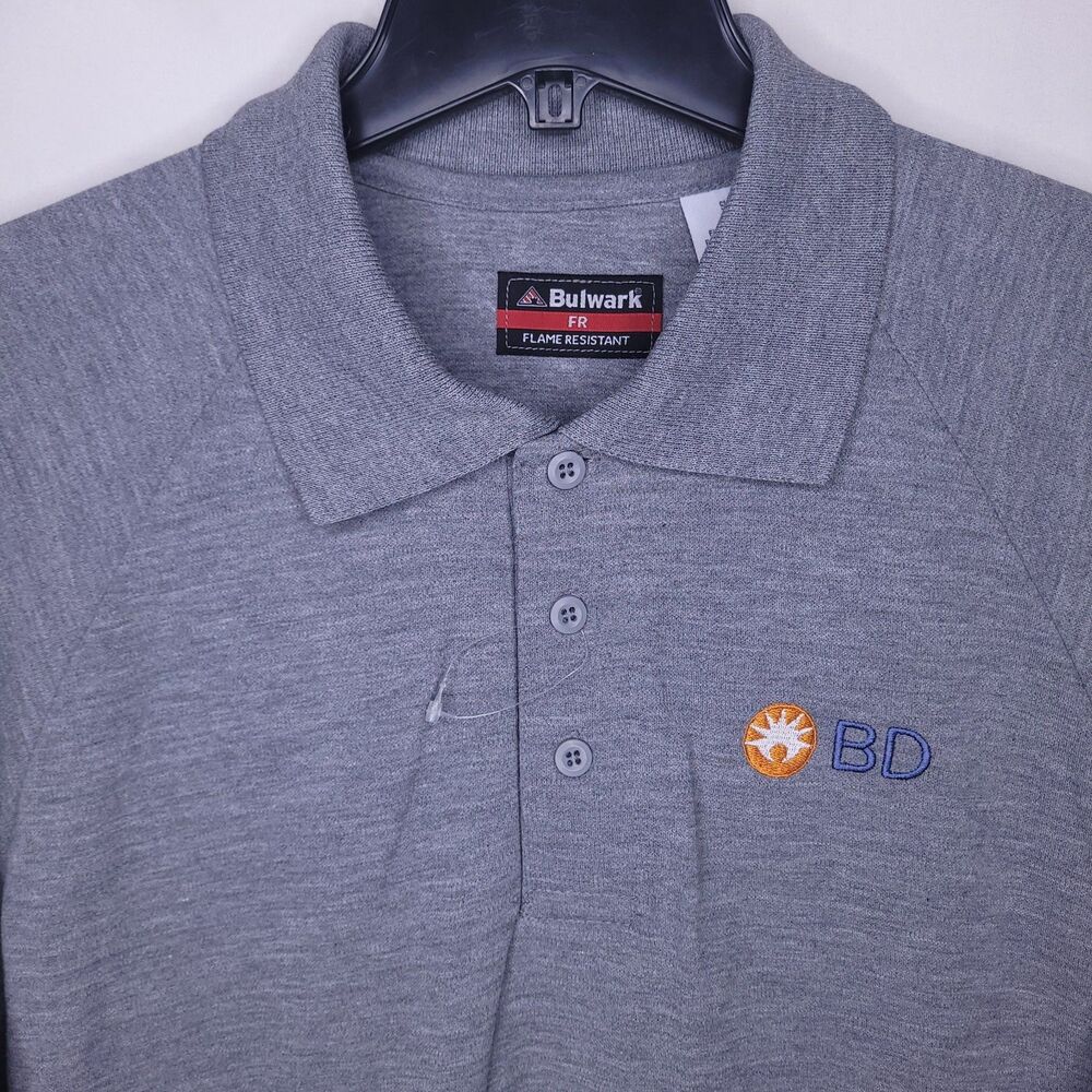 Bulwark Polo Shirt Mens Large Gray Fire Resistant NWOT